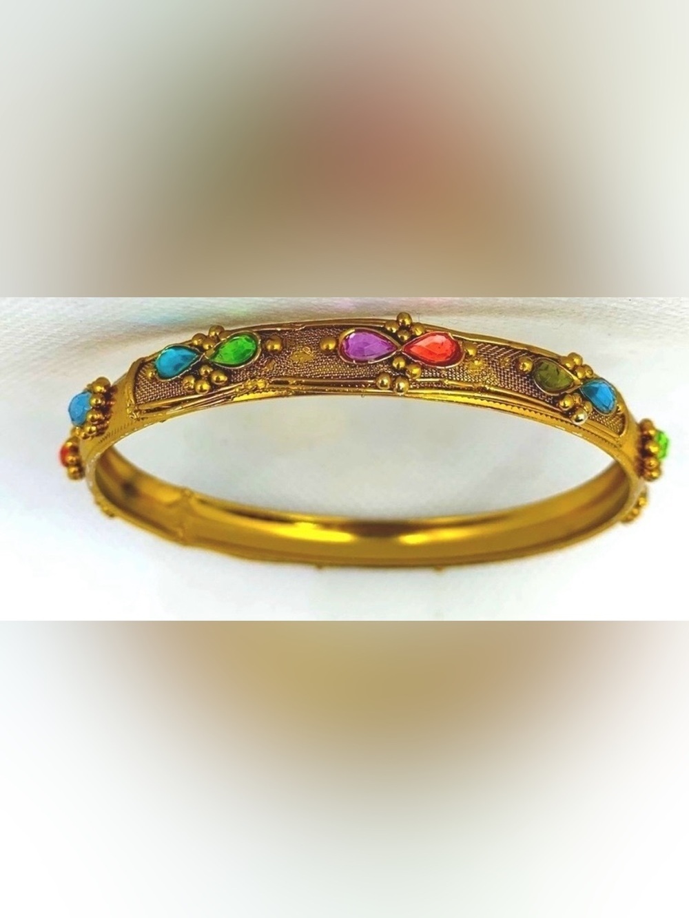 BRACELET BANGLE (MULTI COLORED STONES)***